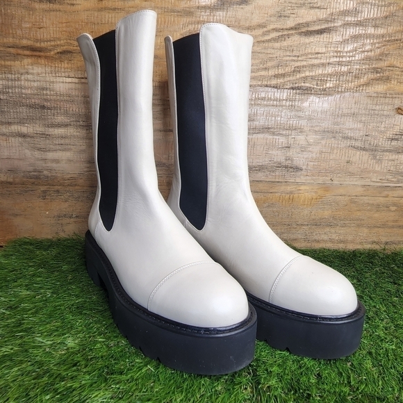 NWB Stuart Weitzman Presley Presley Ultralift 50mm platform boots Sz 8.5 - Picture 2 of 11